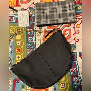 Bundle NWT Plaid Wristlet and Universal Thread Black Shoulder Bag!